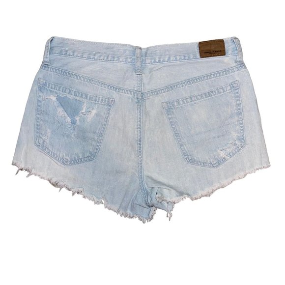 American Eagle Distressed Womens Shorts 8 HiRise Festival Button Fly Bootie - Picture 4 of 7